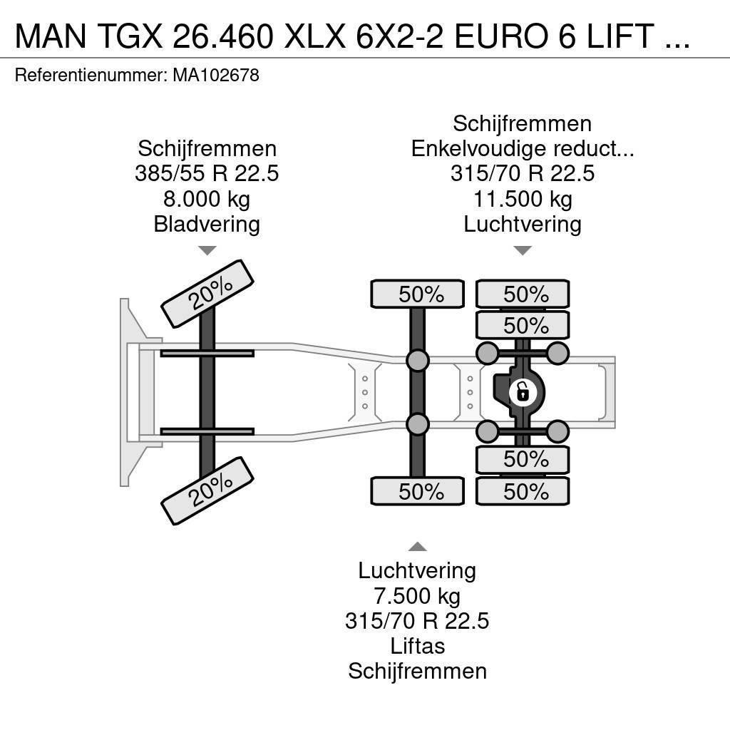 MAN TGX 26.460 XLX 6X2-2 EURO 6 LIFT AXLE Tractores (camiões)