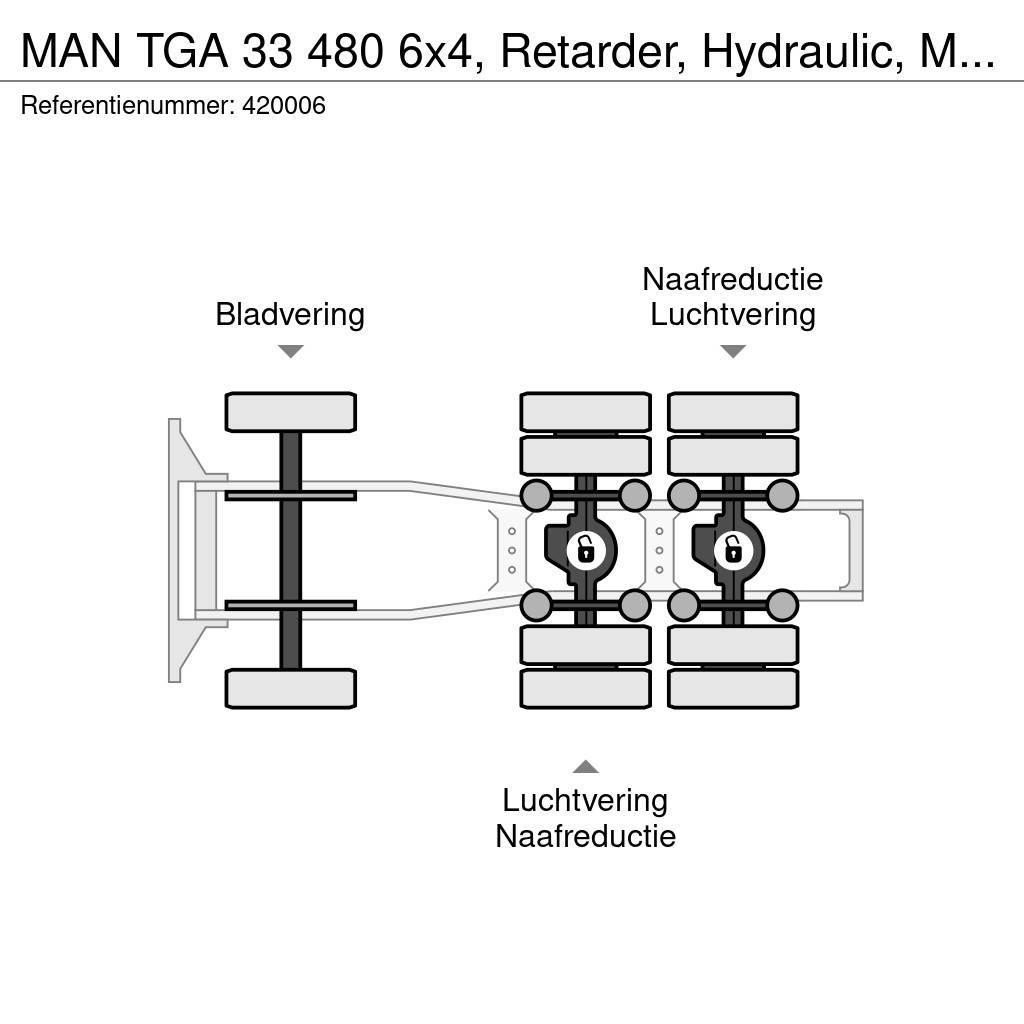 MAN TGA 33 480 6x4, Retarder, Hydraulic, Manual Tractores (camiões)