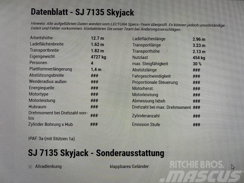 SkyJack SJ 7135 *12,7 Meter*Diesel*4x4* Scissor lifts