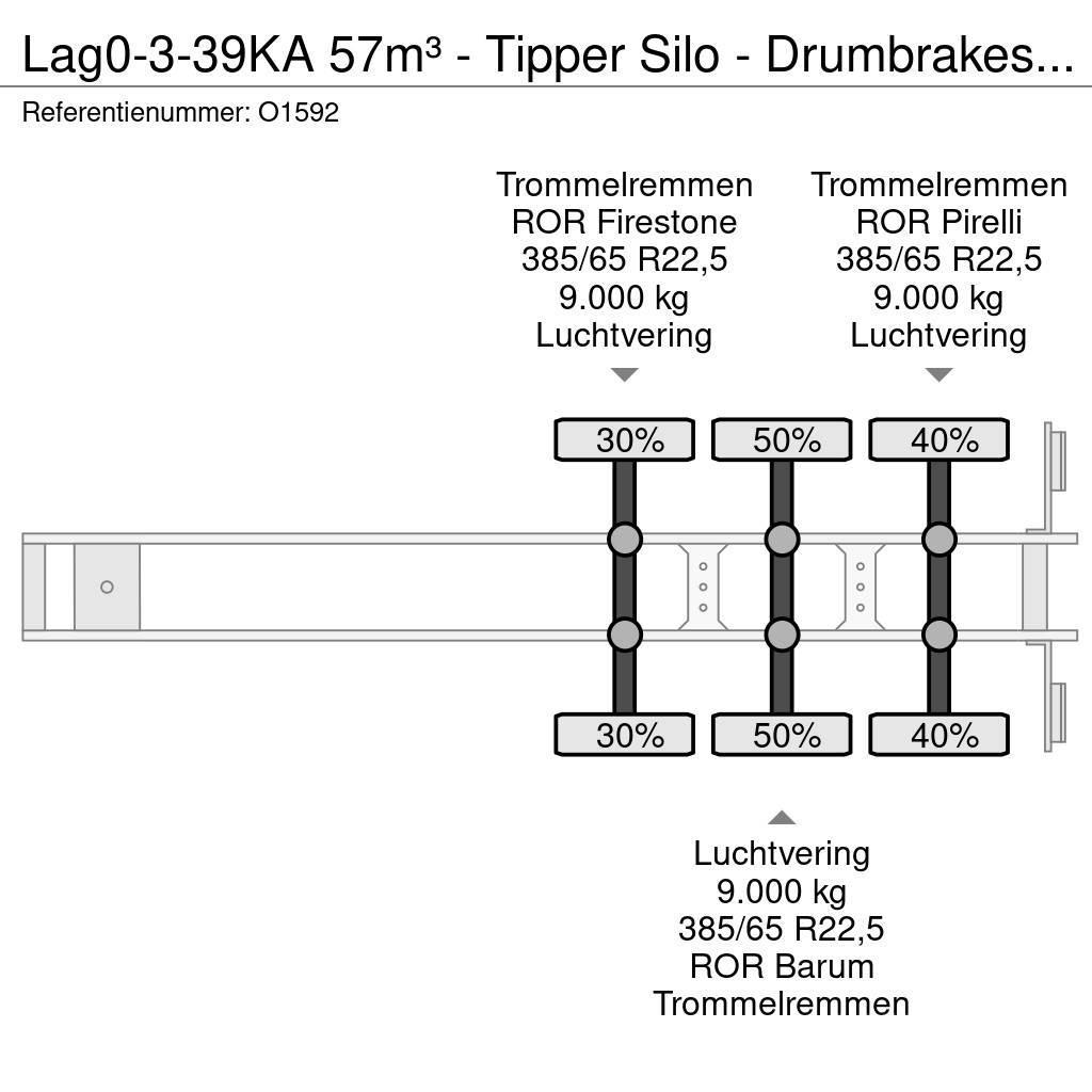 LAG 0-3-39KA 57m³ - Tipper Silo - Drumbrakes - Refurbi Tanker semi-trailers