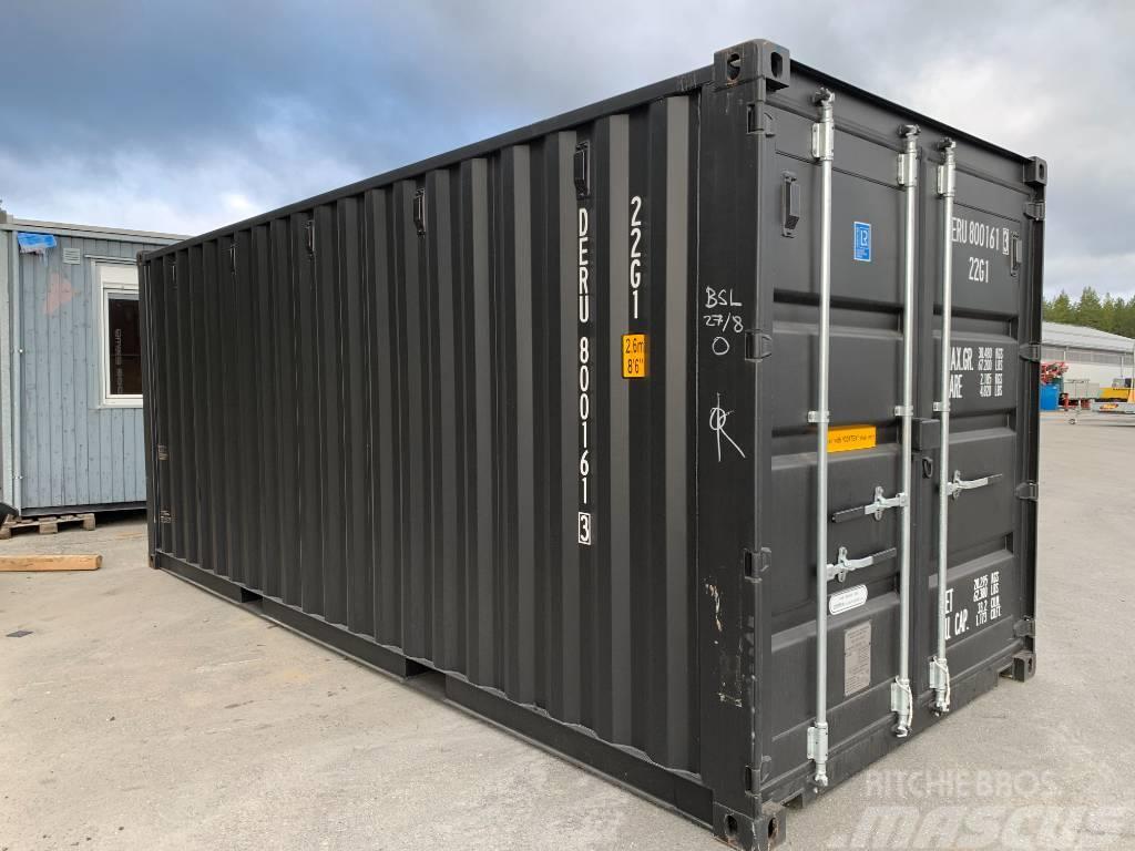  Sjöfartscontainer 20fot ny svart isolerad med el Special containers