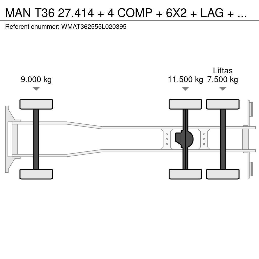 MAN T36 27.414 + 4 COMP + 6X2 + LAG + MANUAL Tanker trucks