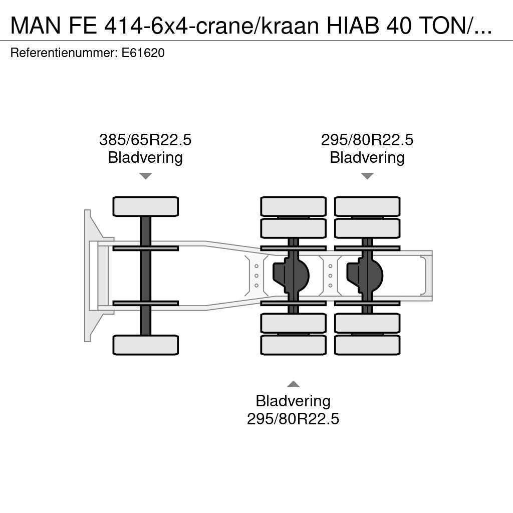 MAN FE 414-6x4-crane/kraan HIAB 40 TON/M -5xHYDR. Tractor Units