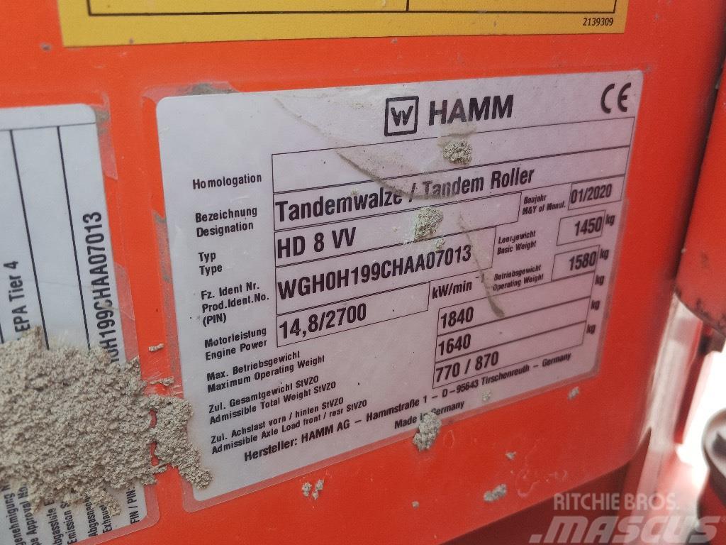Hamm HD 8 VV Twin drum rollers