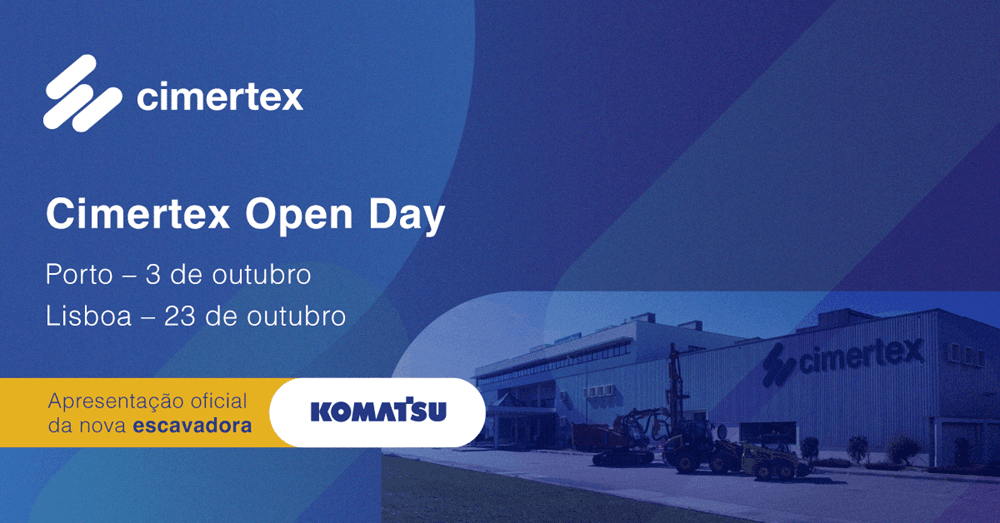 Komatsu topo de gama em destaque no Cimertex Open Day.