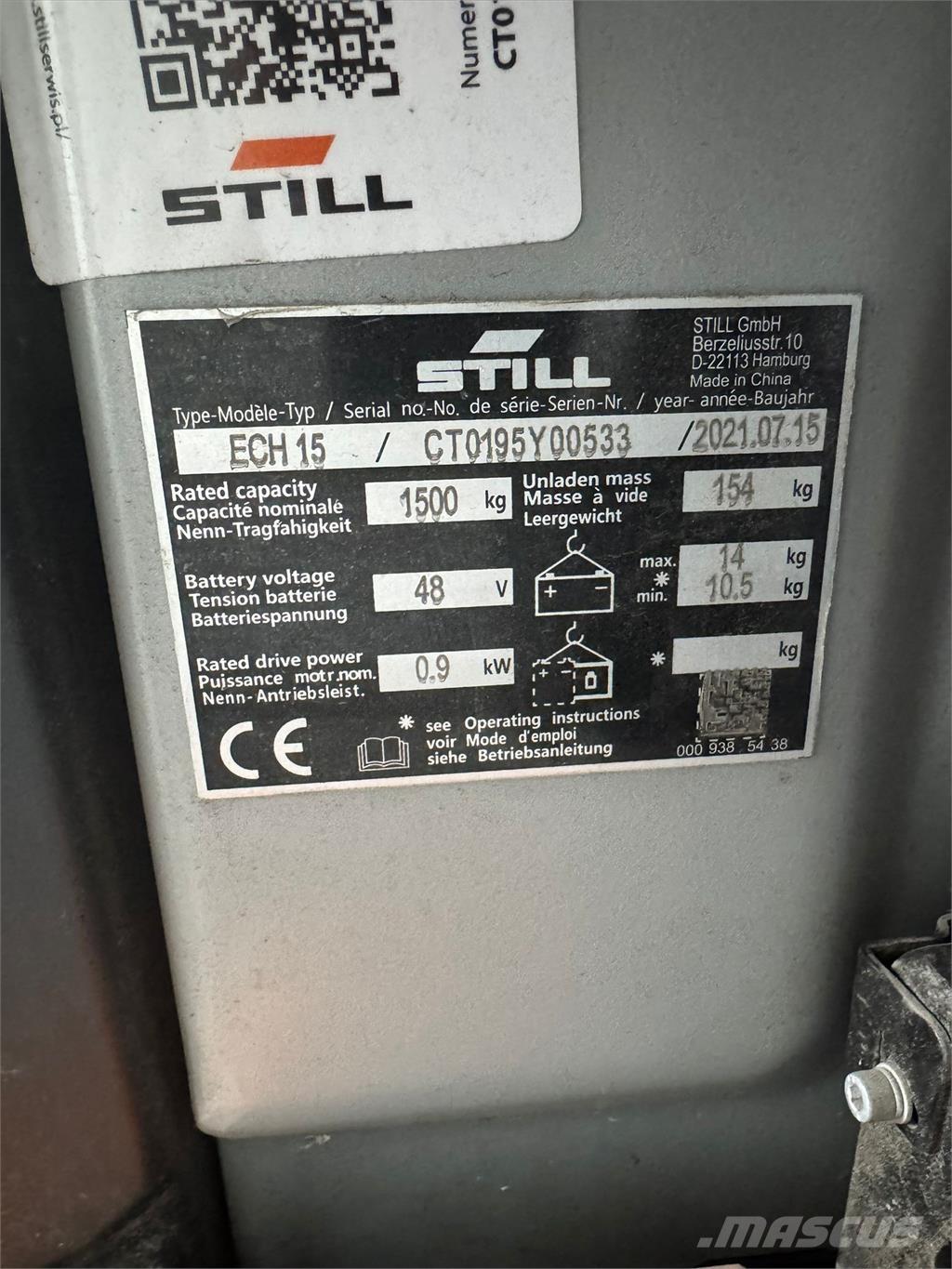 Still ECH 15 Empilhador para operador externo