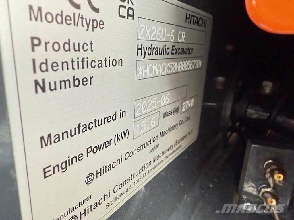 Hitachi ZX26 U-6 Mini Escavadoras <7t