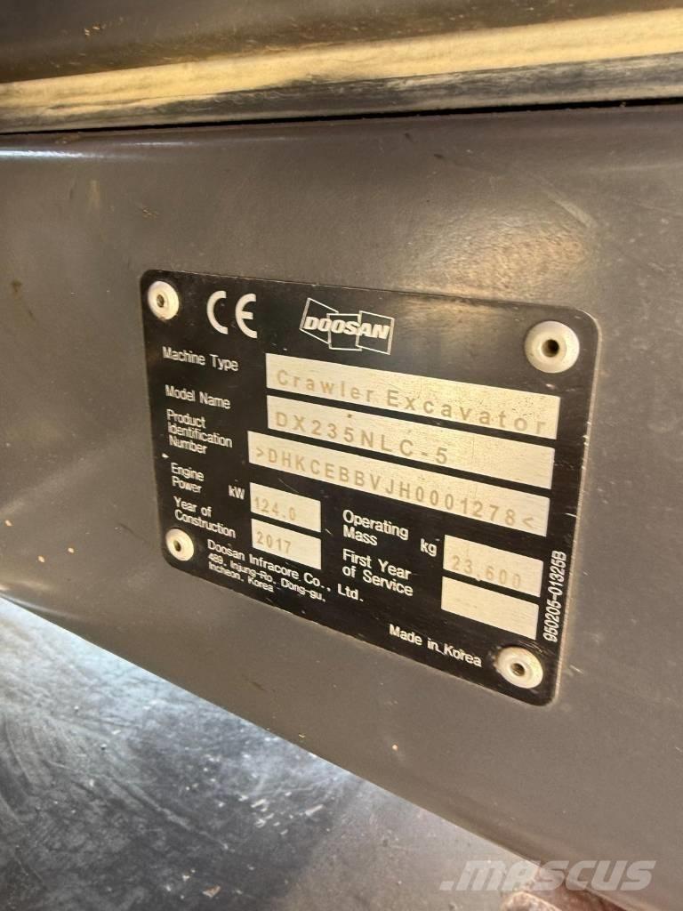 Doosan DX 235 NLC-5 Escavadoras de rastos