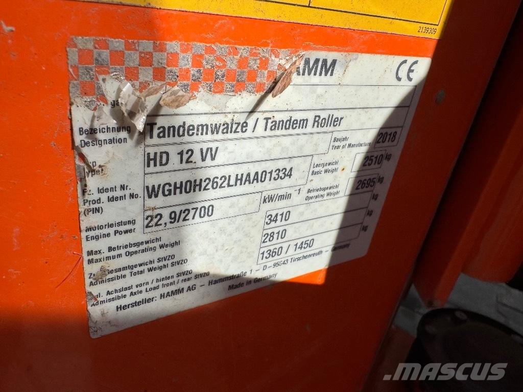 Hamm HD 12 VV Cilindros Compactadores tandem