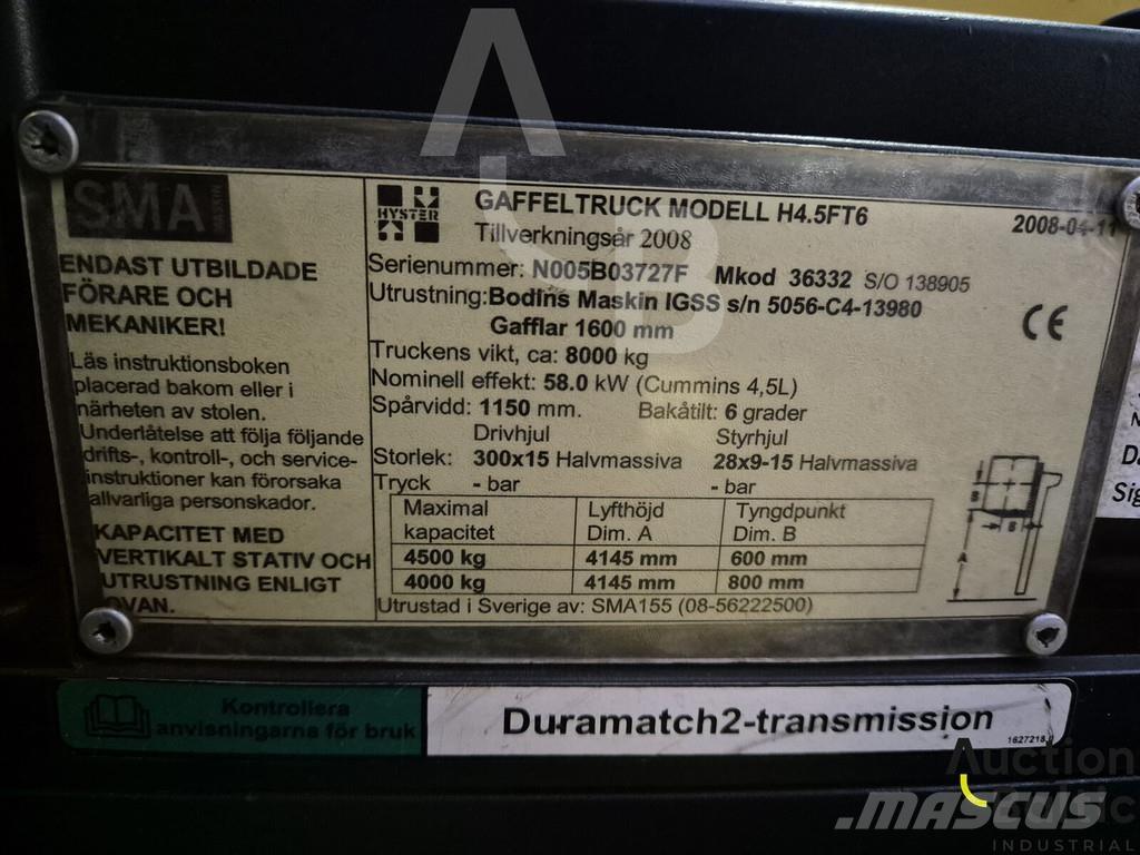 Hyster H4.5FT6 Empilhadores Diesel