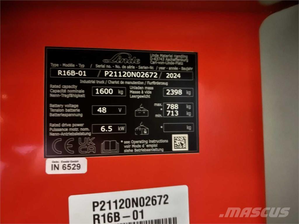 Linde R16B Empilhadores Elevadores