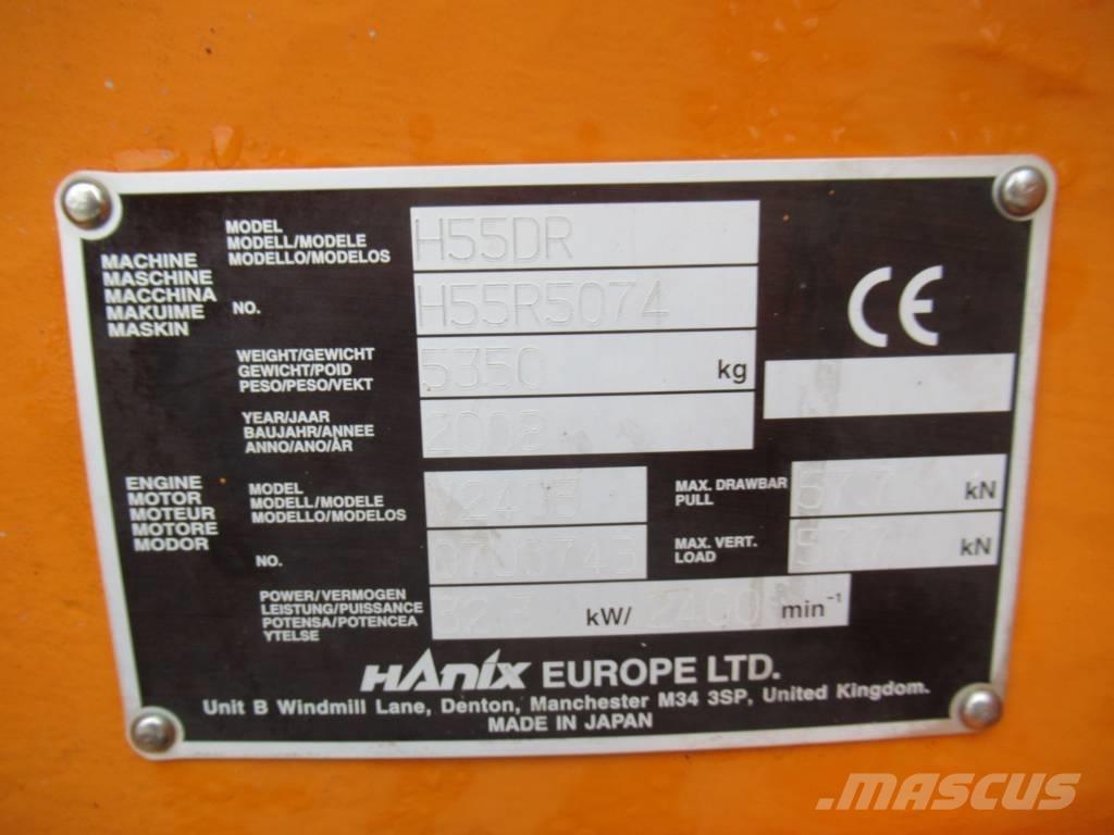 Hanix H 55 DR Mini Escavadoras <7t