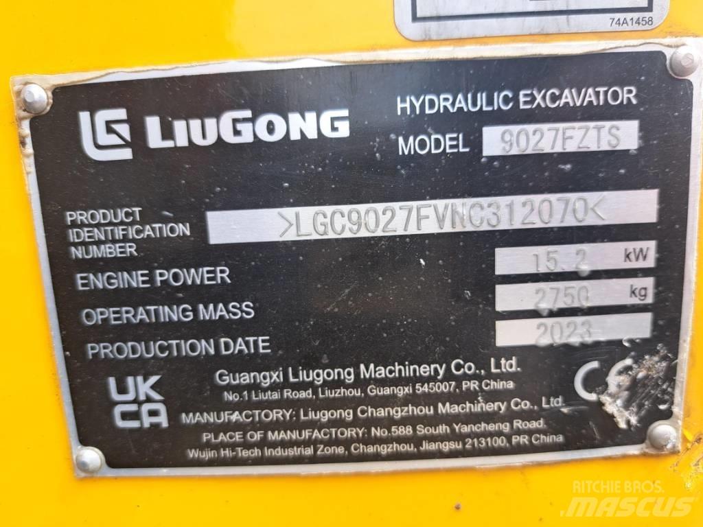 LiuGong 9027 FZTS Mini Escavadoras <7t