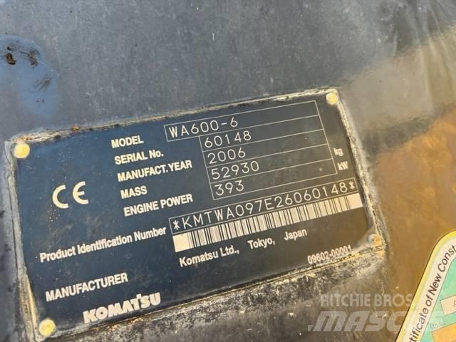 Komatsu WA 600-6 Pás carregadoras de rodas