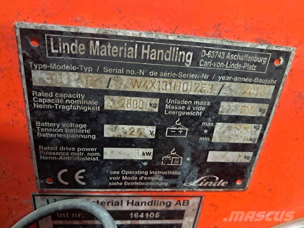 Linde T30 Porta palettes
