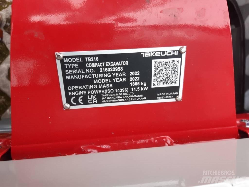 Takeuchi TB216 V2 Mini Escavadoras <7t