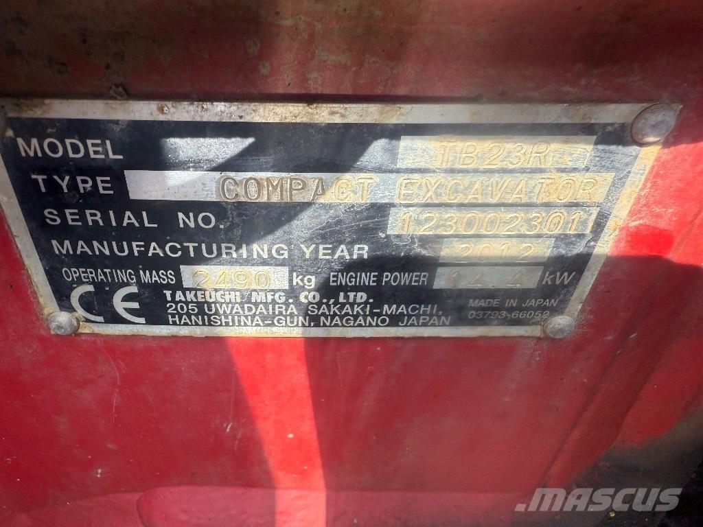 Takeuchi TB 23 R Mini Escavadoras <7t