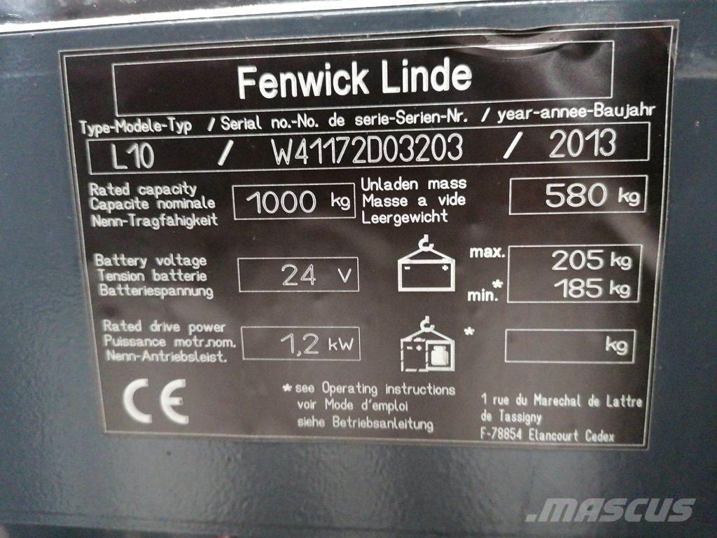 Linde L10 Empilhador para operador externo