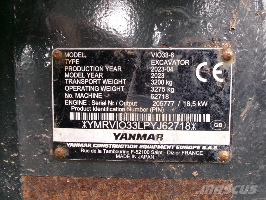 Yanmar Vio 33 Mini Escavadoras <7t