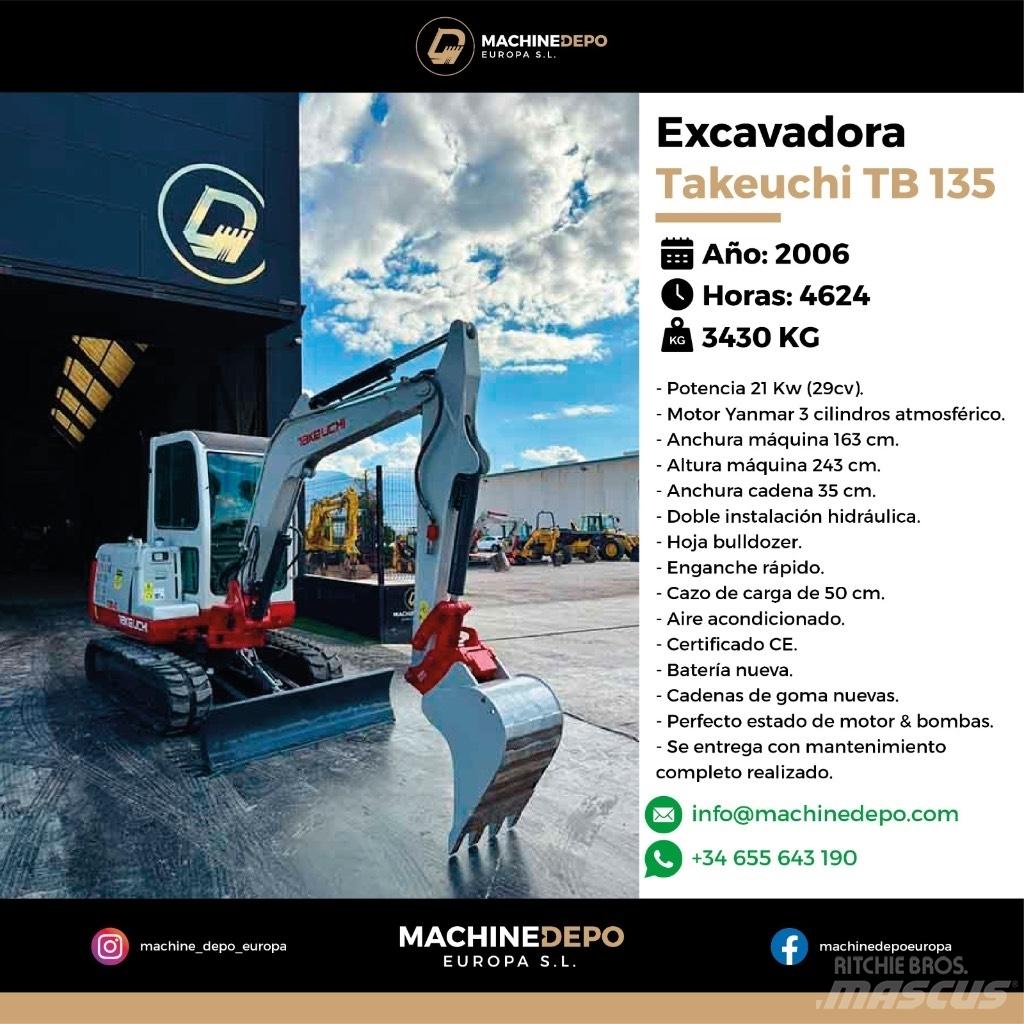 Takeuchi TB 135 Mini Escavadoras <7t