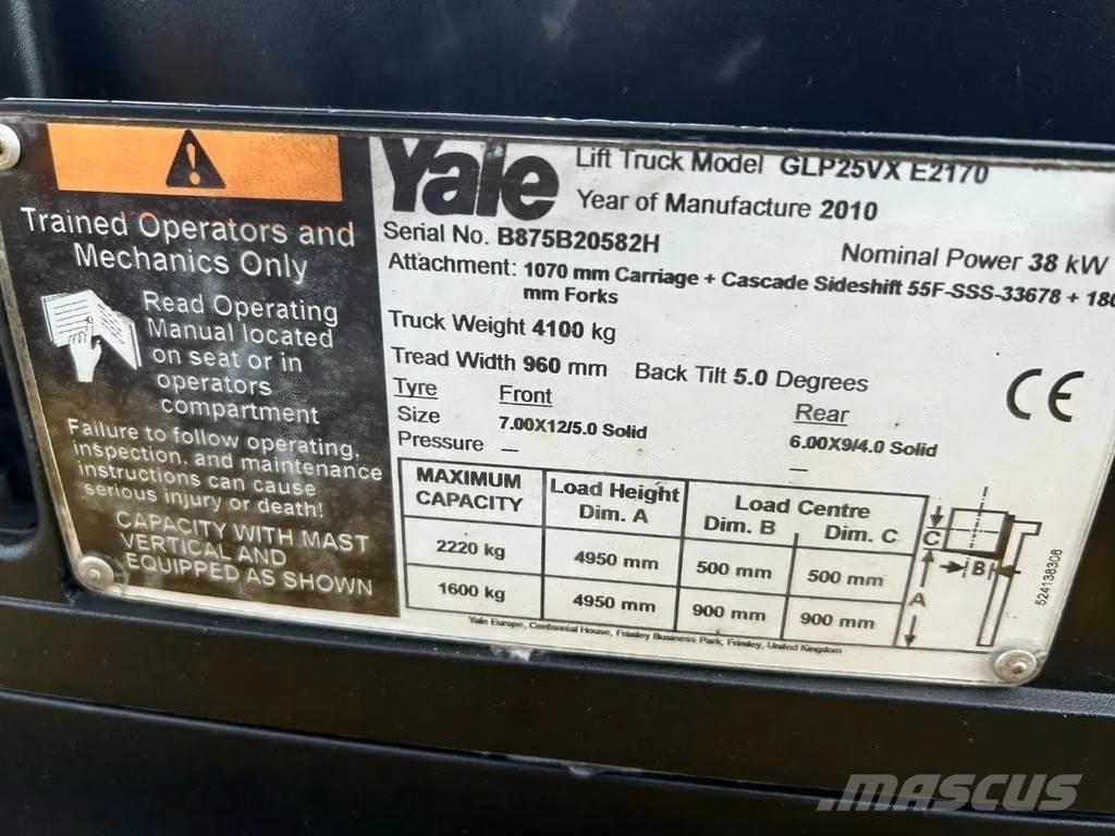 Yale 2.5 Heftruck Empilhadores a gás