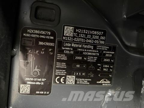 Linde E20L-02 Empilhadores eléctricos