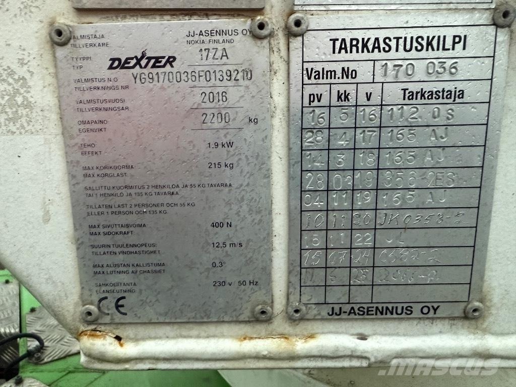 Dexter 17ZA Plataformas aéreas montadas em atrelados