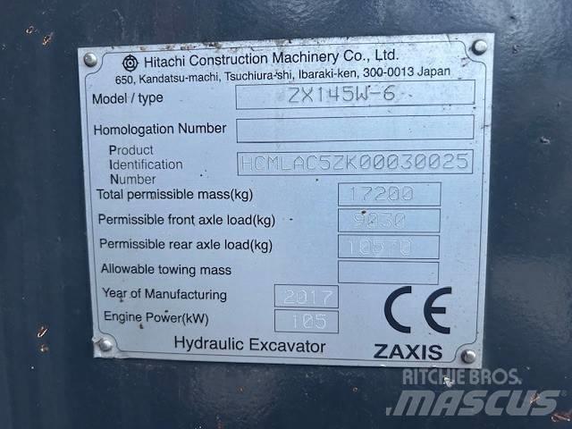 Hitachi ZX 145 W-6 Escavadoras de rodas