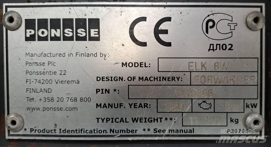 Ponsse Elk 8w Forwarders florestais
