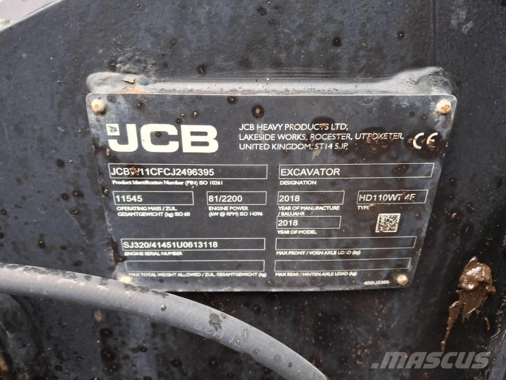 JCB 110 W Hydradig Escavadoras de rodas