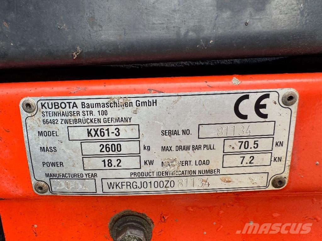 Kubota KX 61-3 Mini Escavadoras <7t