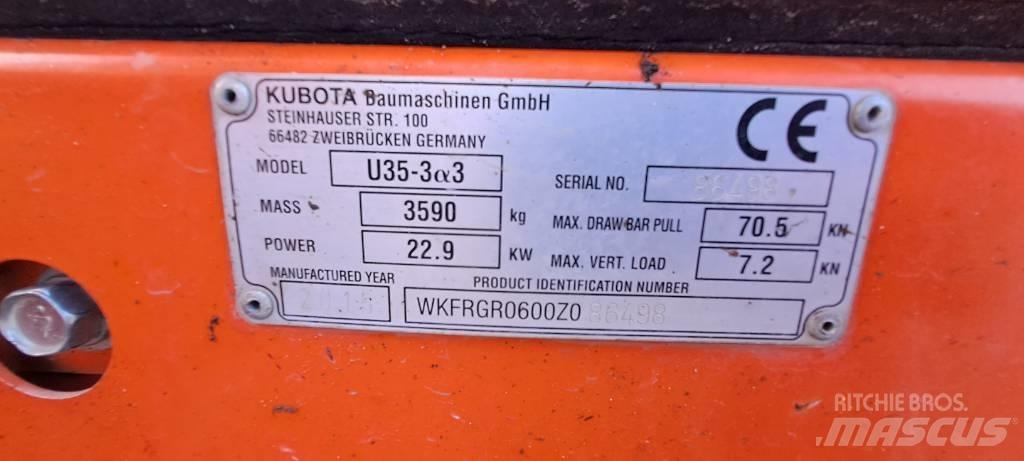 Kubota U35-3A3 Mini Escavadoras <7t