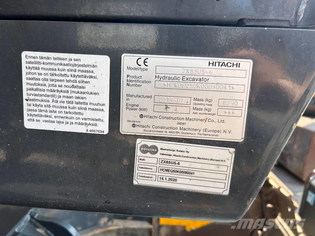 Hitachi ZX85US-6 BL Escavadoras Midi 7t - 12t
