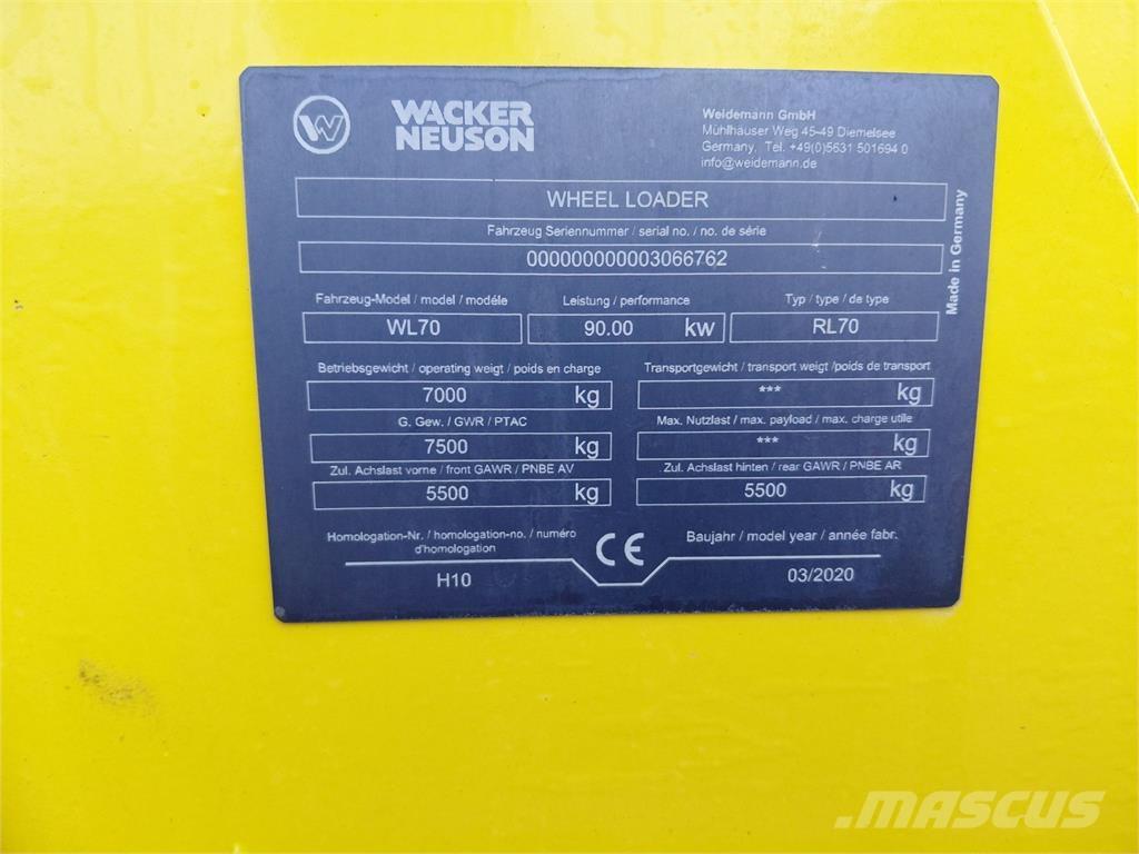 Weidemann WL 70 Pás carregadoras de rodas