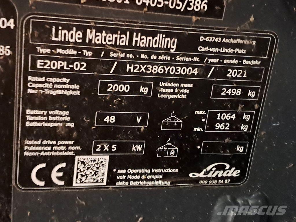 Linde E20PL-02 Empilhadores eléctricos