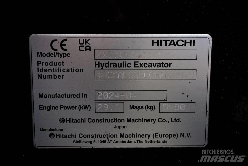 Hitachi ZX 55 U-6P Mini Escavadoras <7t