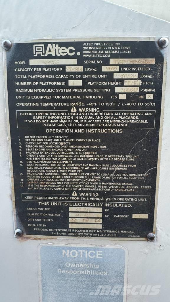 Altec LRV55 Plataformas aéreas montadas em camião