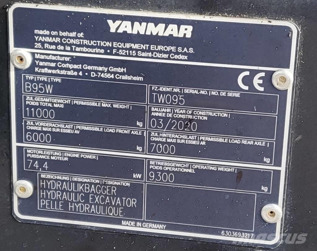 Yanmar B 95 W Escavadoras de rodas