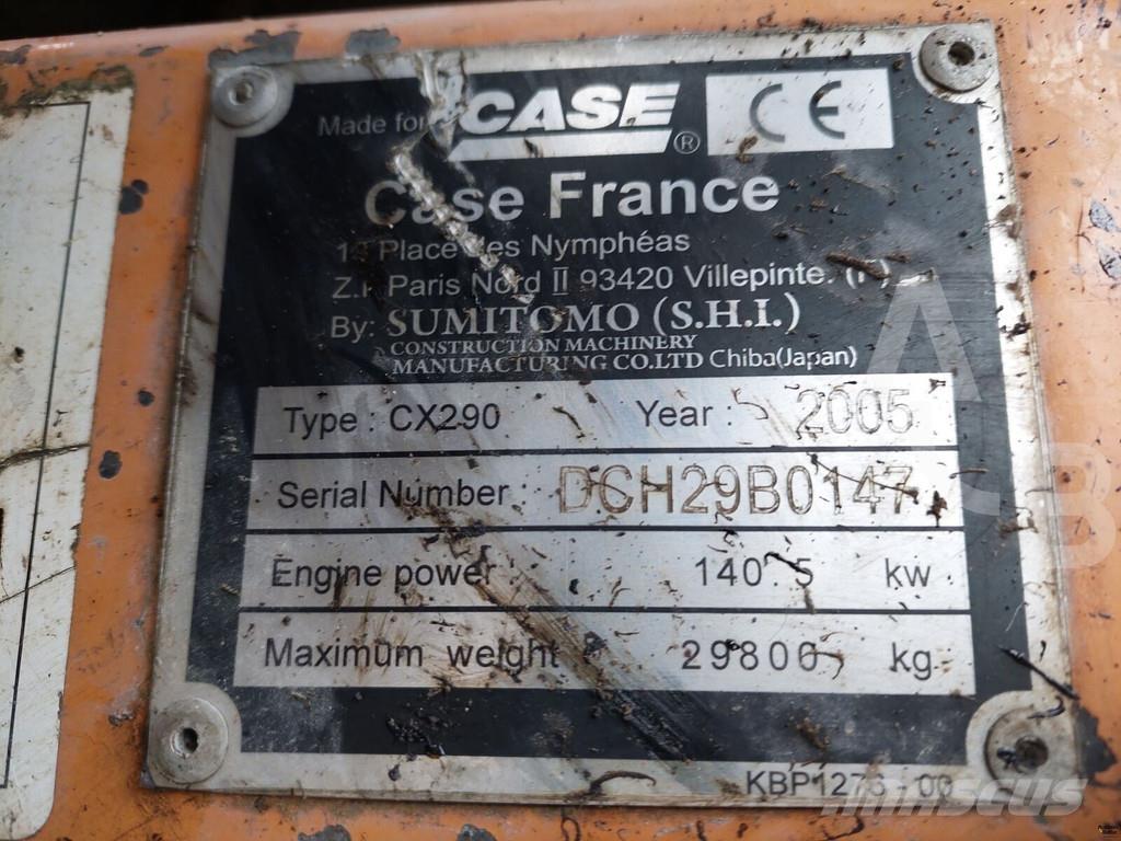 CASE CX 290 Escavadoras de rastos