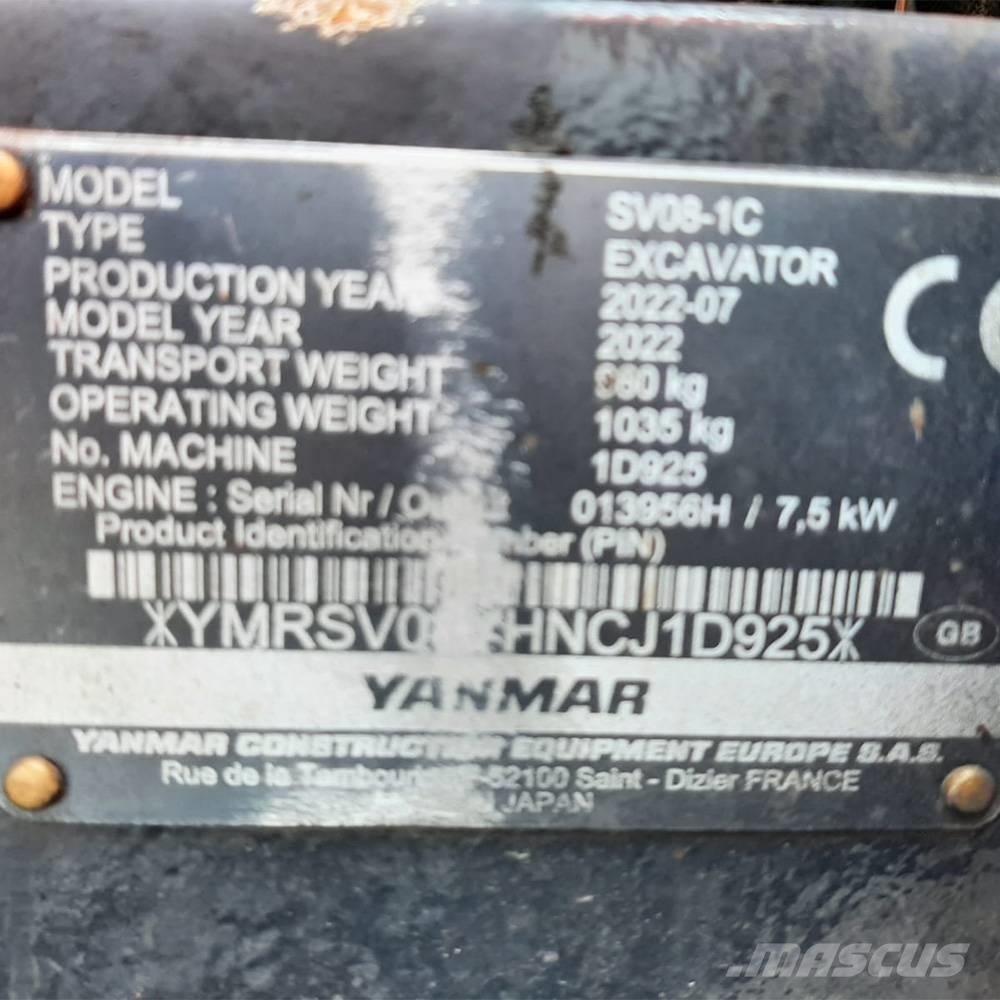 Yanmar SV 08 Mini Escavadoras <7t