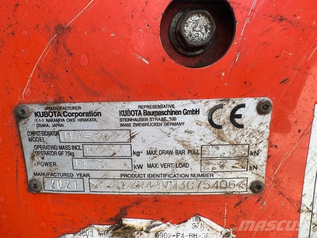 Kubota U 17-3 Mini Escavadoras <7t
