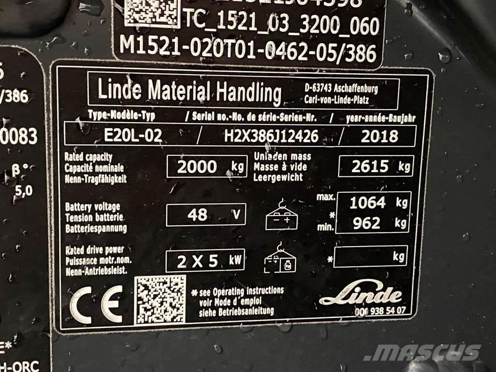Linde E20L-02 Empilhadores eléctricos
