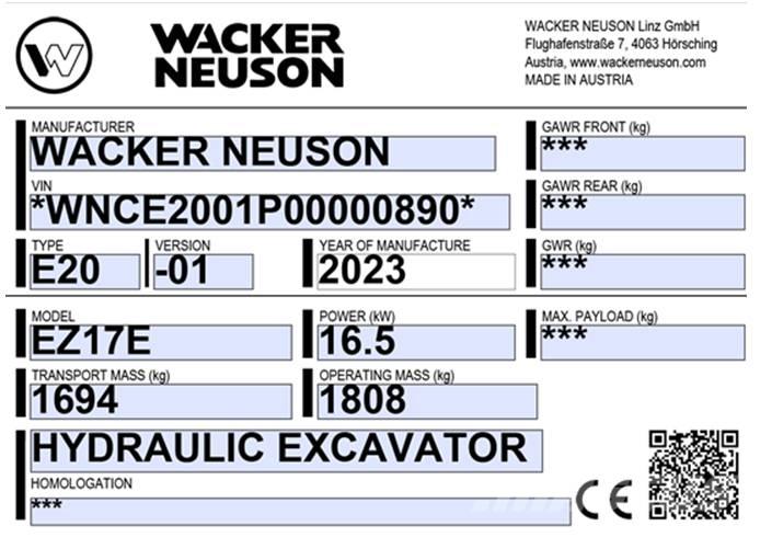 Wacker Neuson EZ 17e Escavadoras de rastos