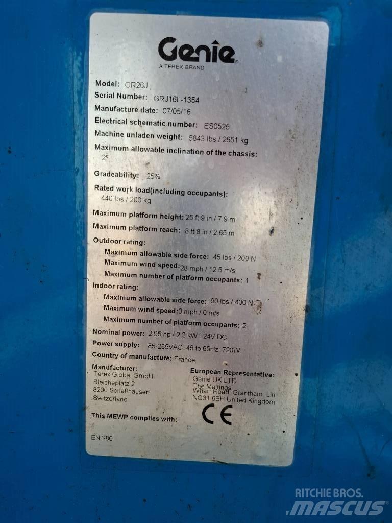 Genie GR 26 J Plataformas de Mastro Vertical