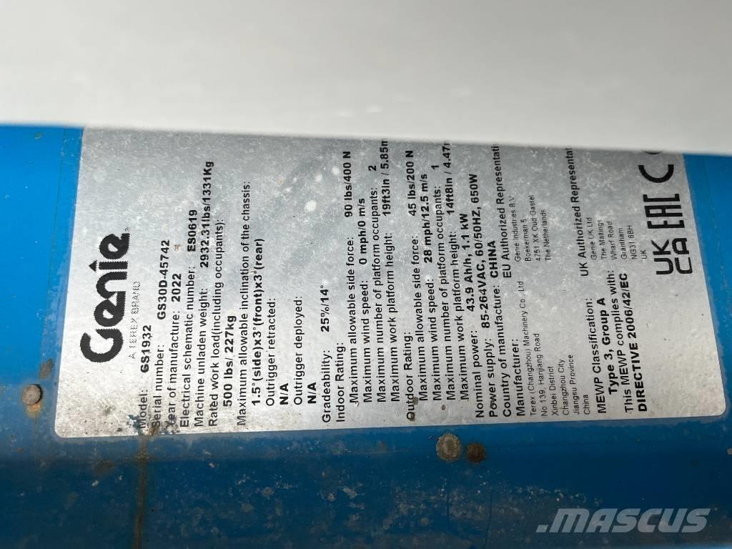 Genie GS 1930E-Drive Elevadores de tesoura