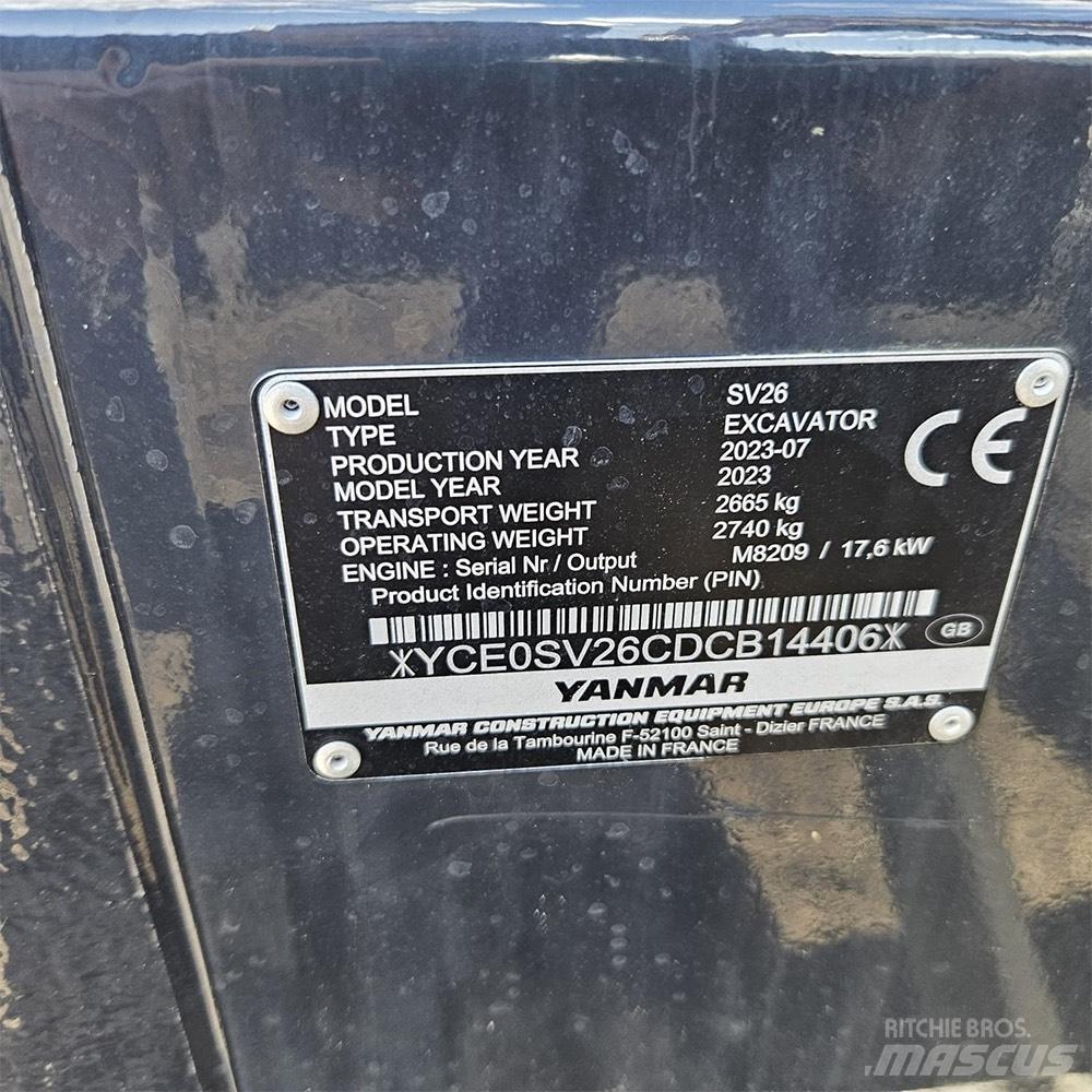 Yanmar SV 26 Mini Escavadoras <7t
