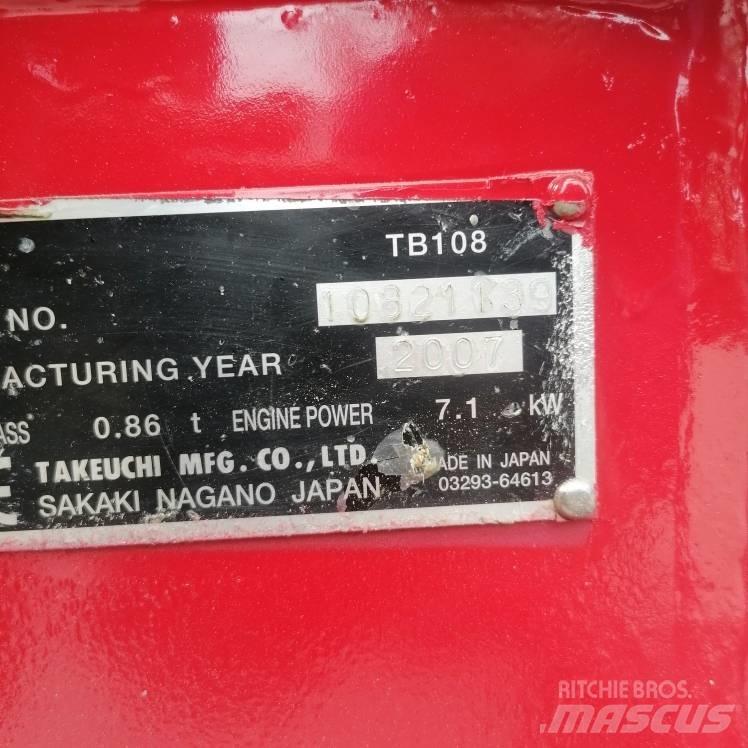 Takeuchi TB108 Mini Escavadoras <7t