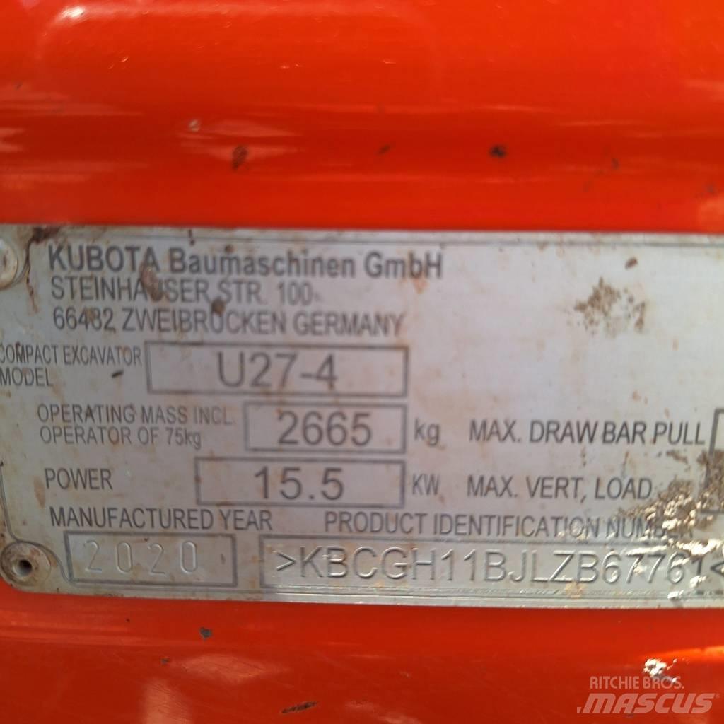 Kubota U 27-4 Mini Escavadoras <7t
