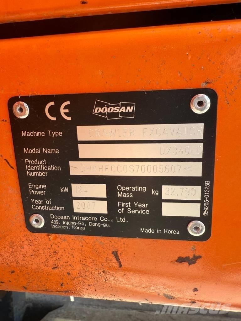 Doosan DX 340 LC Escavadoras de rastos