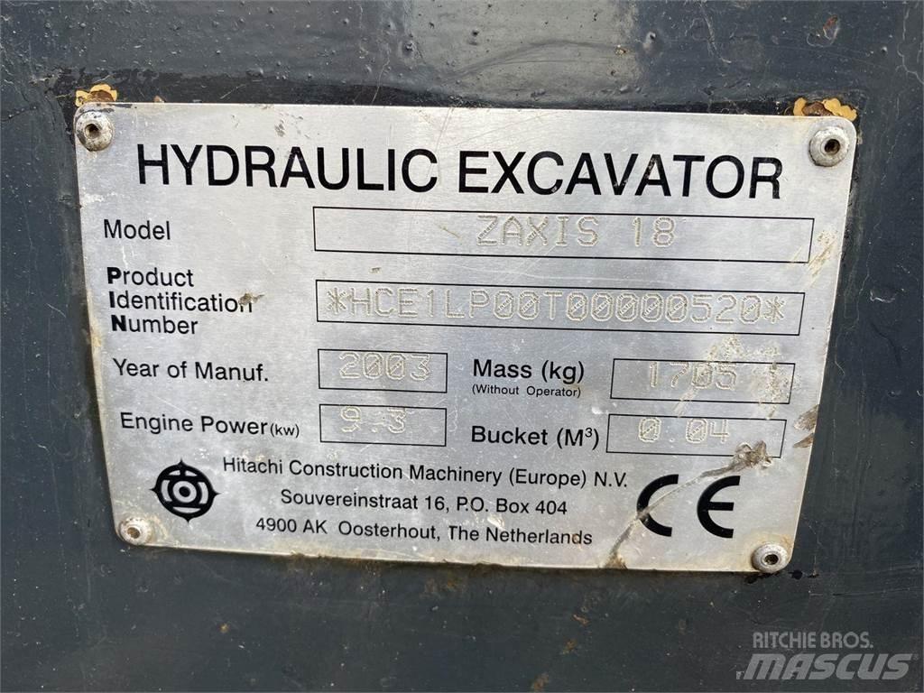 Hitachi ZX18 Escavadoras de rodas